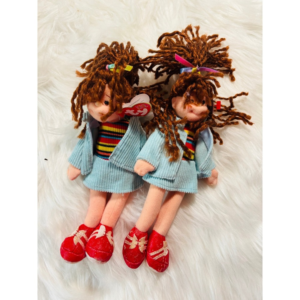 Ty Beanie Kids Penelope Plush Dolls Set of 2 Blue Red 1990s Vintage‎ Collectible